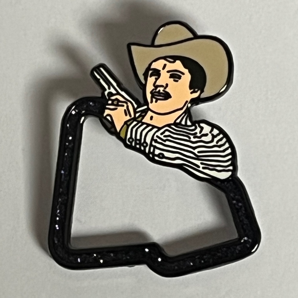 Chalino Sanchez Gun Pistol New Era Glitter Frame Hat Pin Pins Hats Fitted Mexico